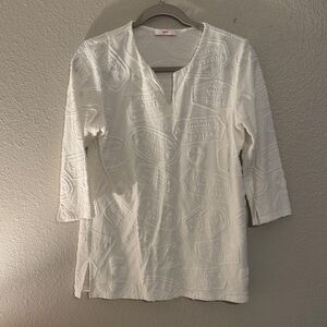 Leggiadro Split Neck Travel Tunic White Size 2
